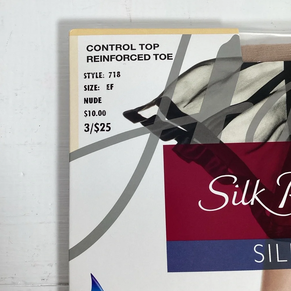 Hanes Pantyhose Silk Reflections Control Top Cool Comfort 718 Size EF Nude New